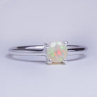 Ethiopian Opal Faceted Stone Sterling Silver Ring