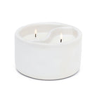 Paddywax Yin and Yang White Ceramic Candler Scented with Black Salt and Teakwood Fragrance Oils