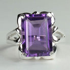 Faceted Amethyst Sterling Silver Ring