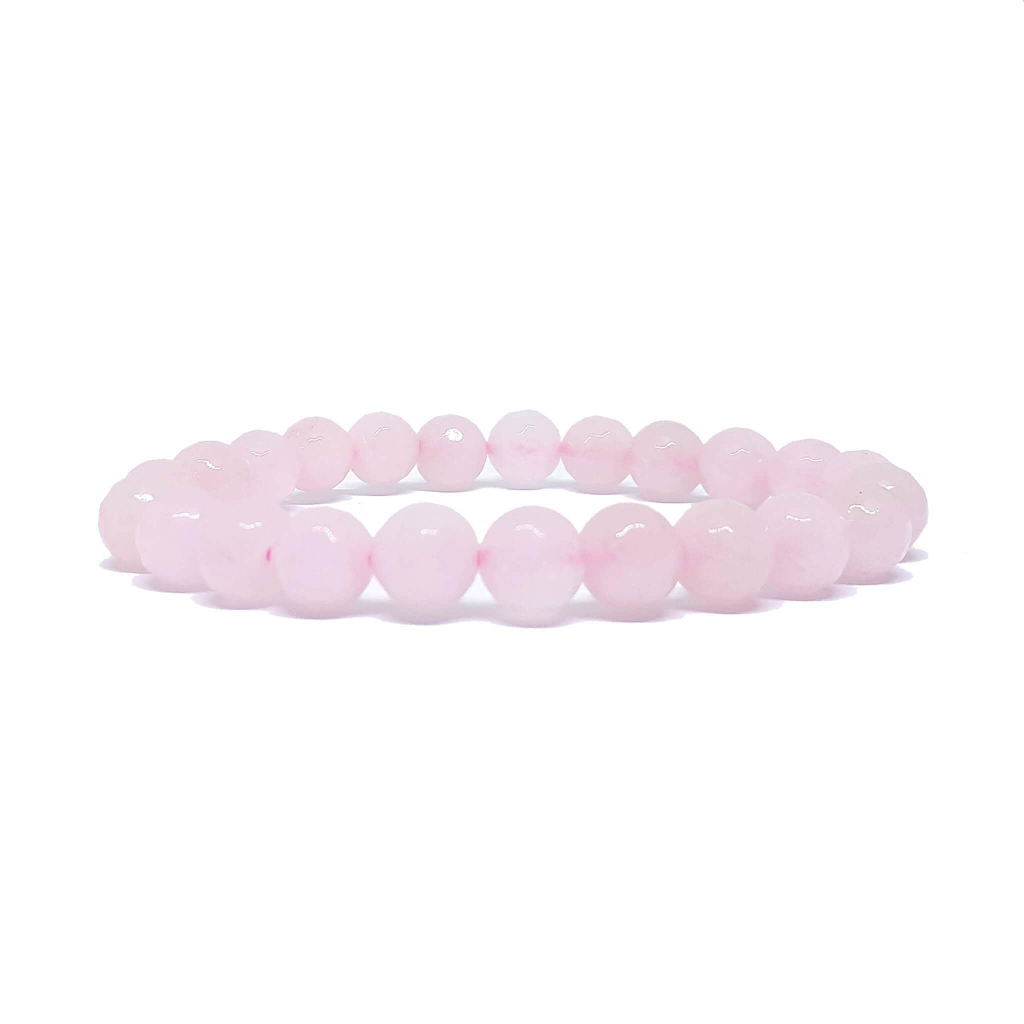 Rose Quartz 8mm Bead Faceted Bracelet