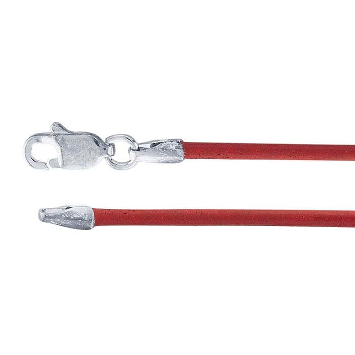 Leather Cord Red Smooth finish Necklace 2 MM - Sizes 14-28 #LC2R -  Western Canteens