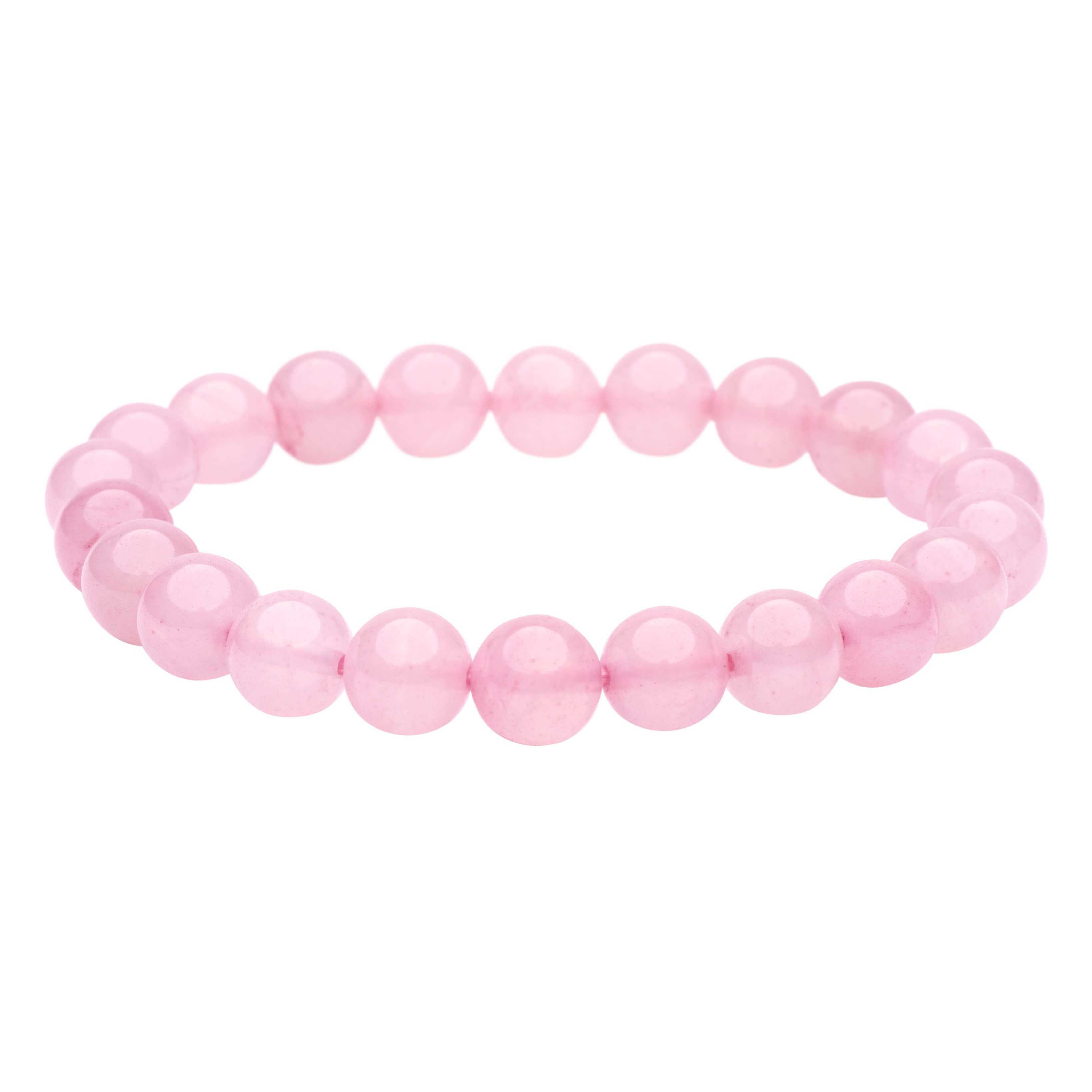 Rose Quartz Smooth Bead Stretch Bracelet