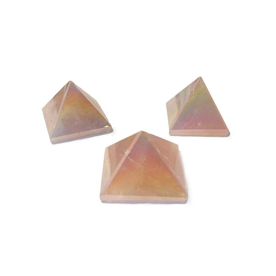 Angel Aura Rose Quartz Small Pyramid