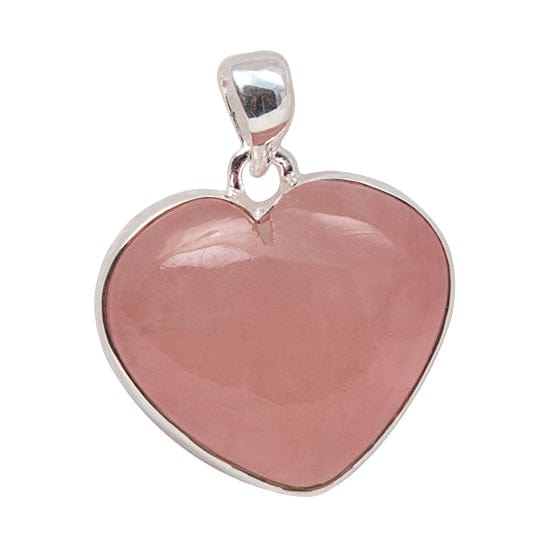 Rose Qurtz Sterling Silver Heart Pendant