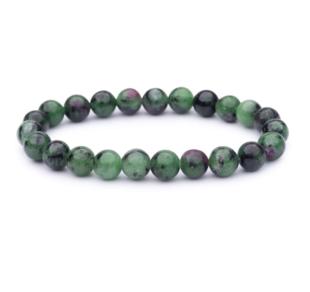 Ruby In Fuchsite 8mm Smooth Bead Stretch Bracelet