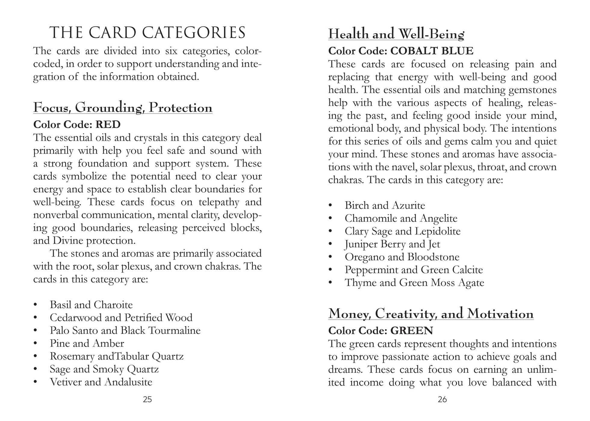 Essential Oils and Gemstone Guardians Cards