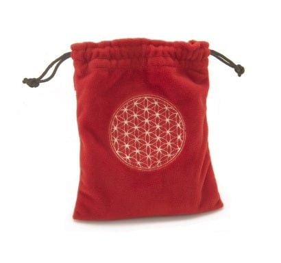 Flower of Life Red Drawstring Pouch