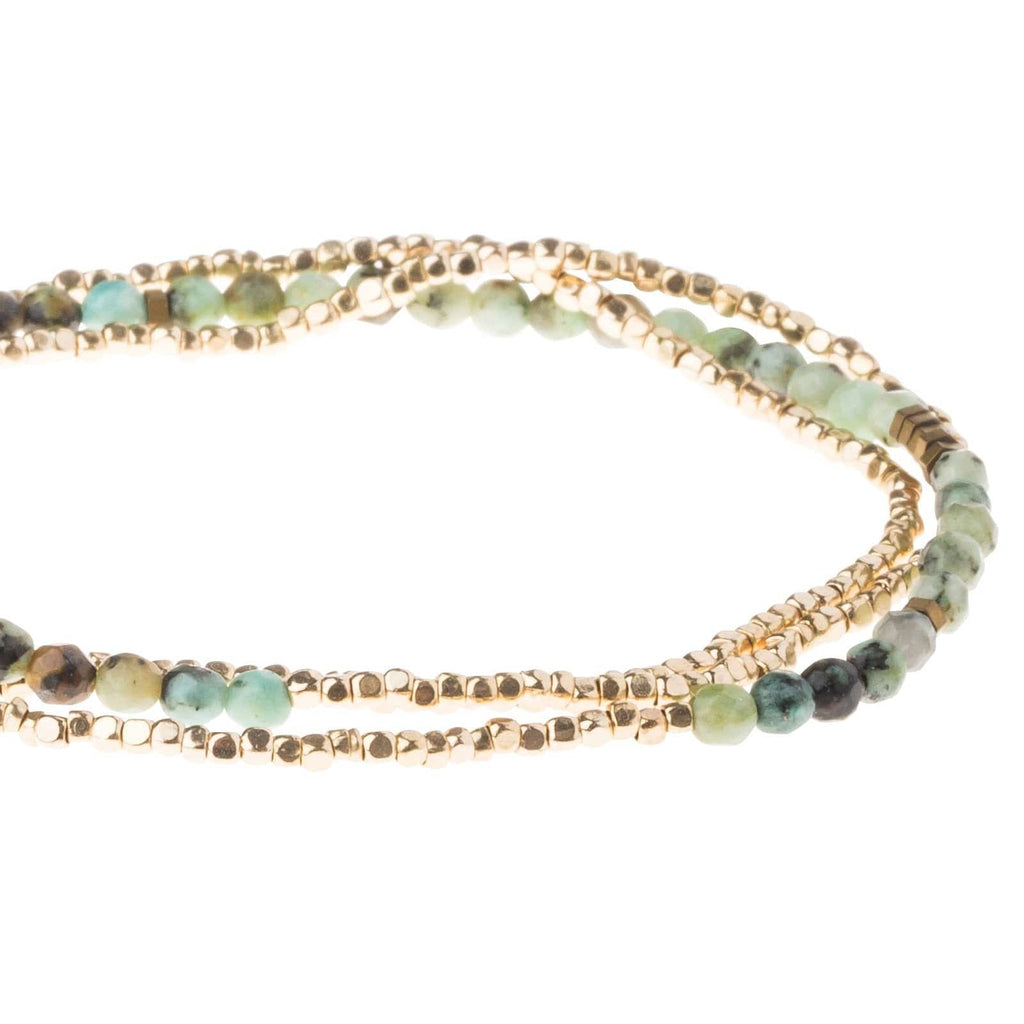 African Turquoise Delicate Wrap Bracelet For Transformation