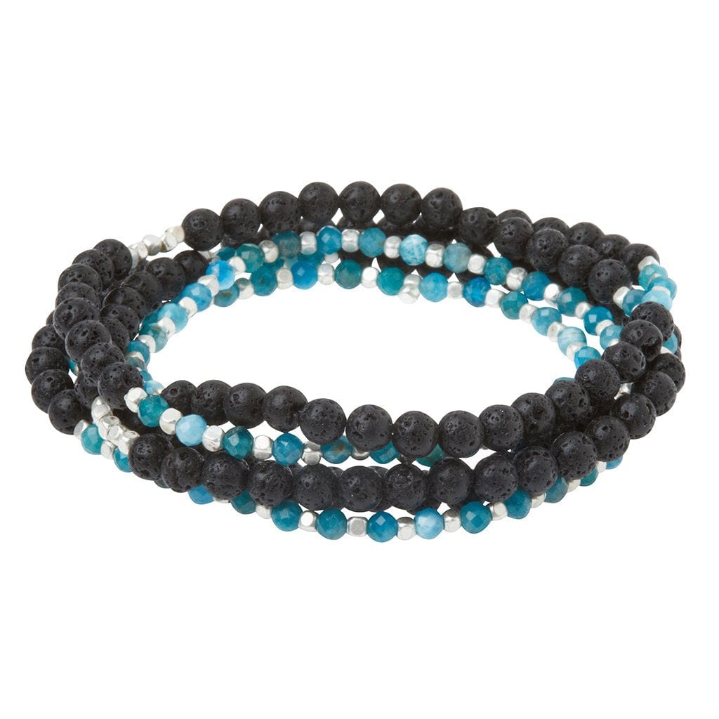 Lava Stone & Apatite Duo Wrap & Pin