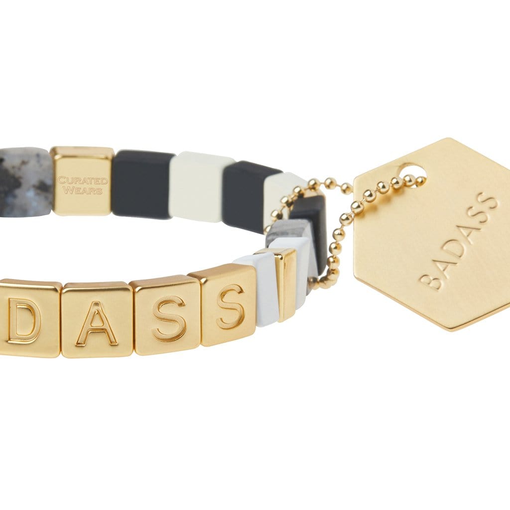 Labradorite & Howlite 'BADASS' Gold Empower Bracelet