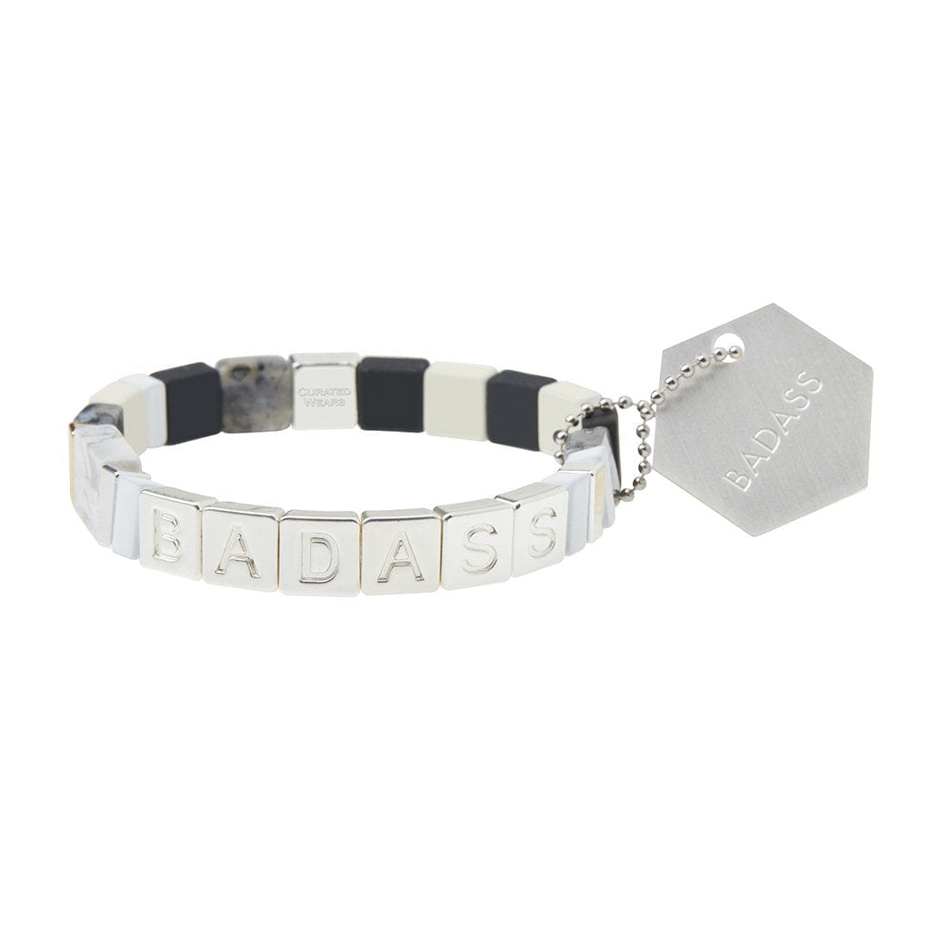 Labradorite & Howlite 'BADASS' Silver Empower Bracelet