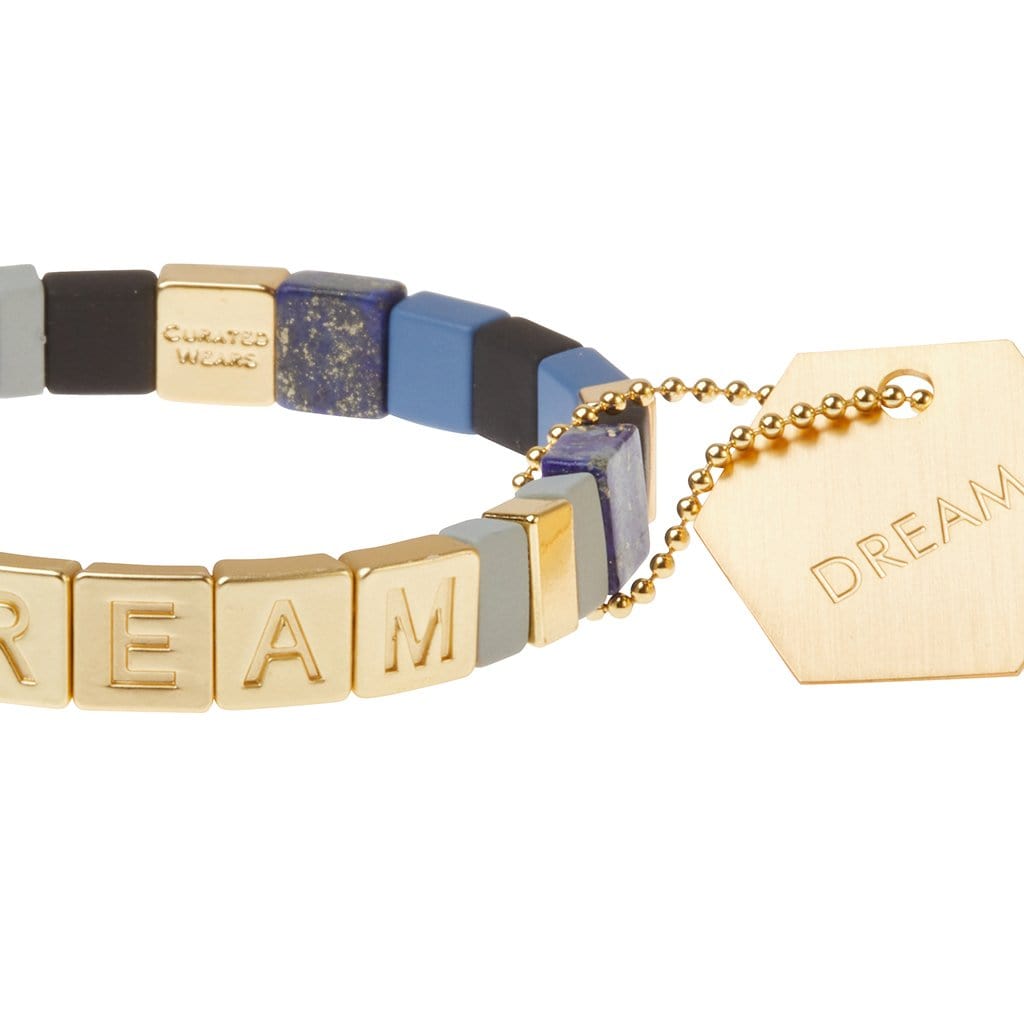 Lapis & Jasper 'DREAM' Gold Empower Bracelet
