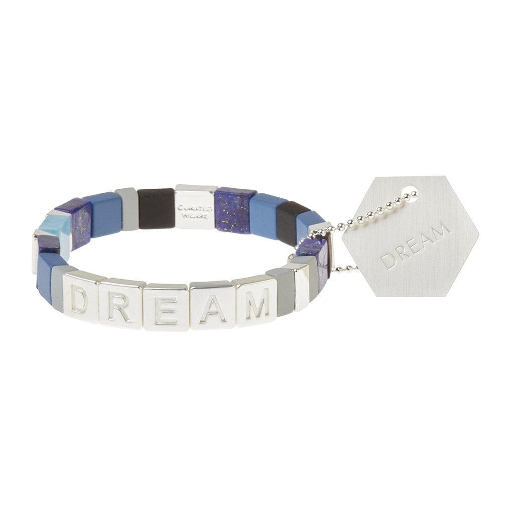 Lapis & Jasper 'DREAM' Silver Empower Bracelet