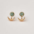 African Turquoise Gold Moon Phase Ear Jacket