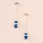 Lapis Silver Thread & Jacket Earrings