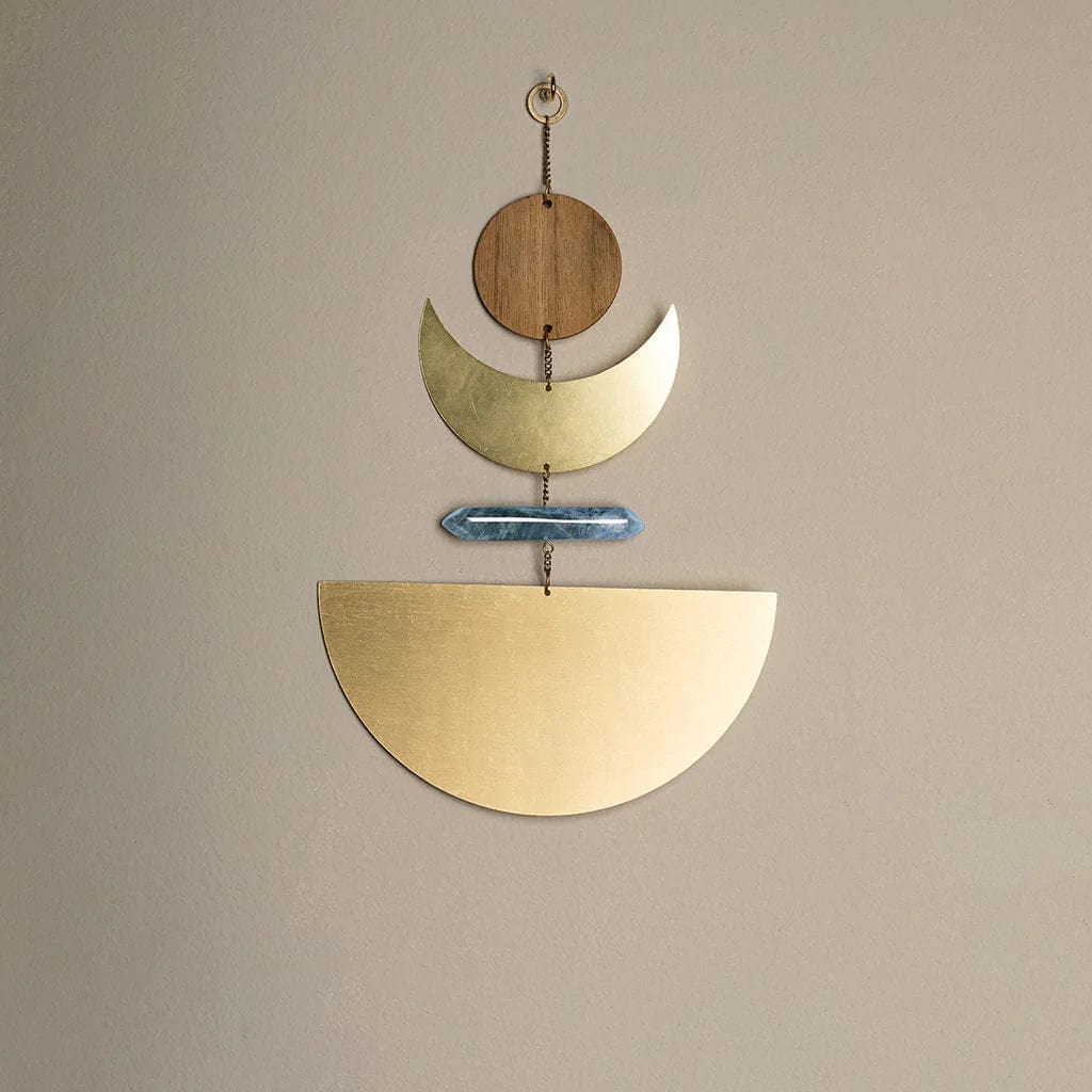 Moonrise Labradorite & Wood Wall Hanging