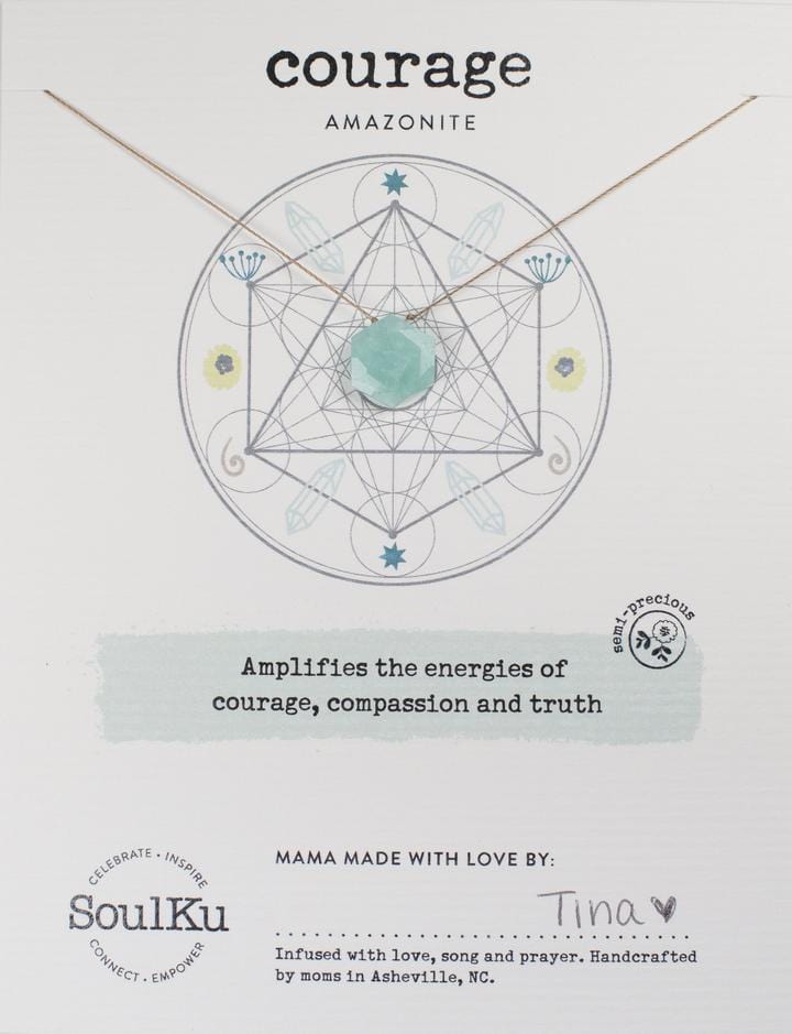 Amazonite Sacred Geometry Necklace for Courage