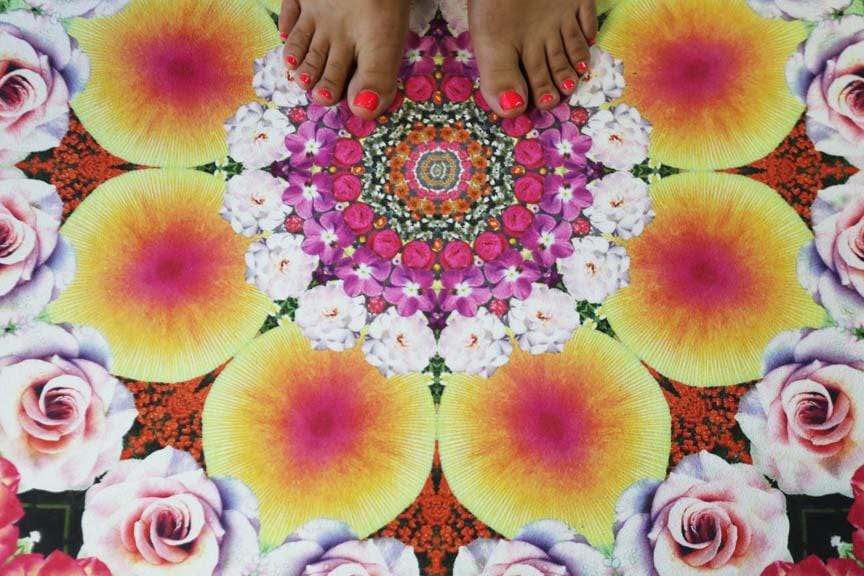 Flower Mandala Travel Yoga Mat