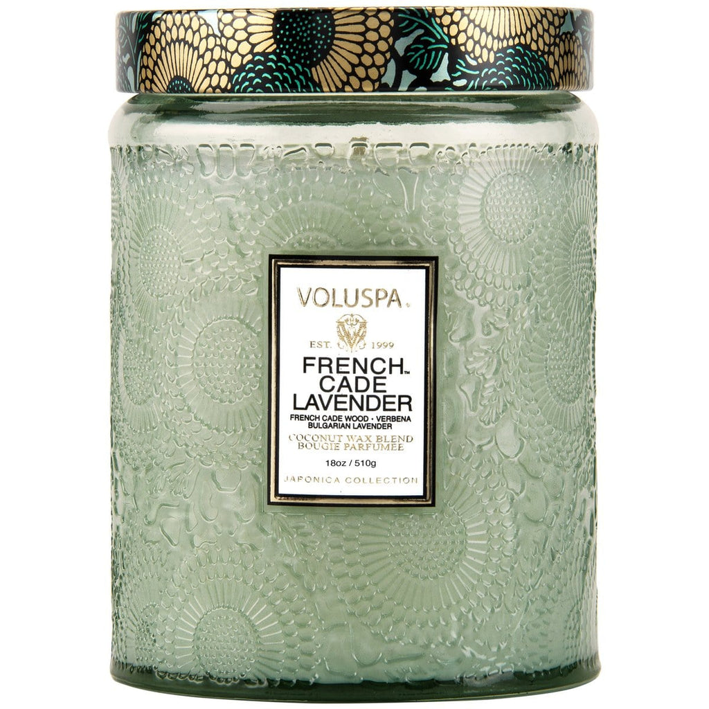 French Cade Lavender Large Embossed Jar Candle