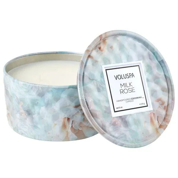 Milk Rose 2-Wick Tin Candle