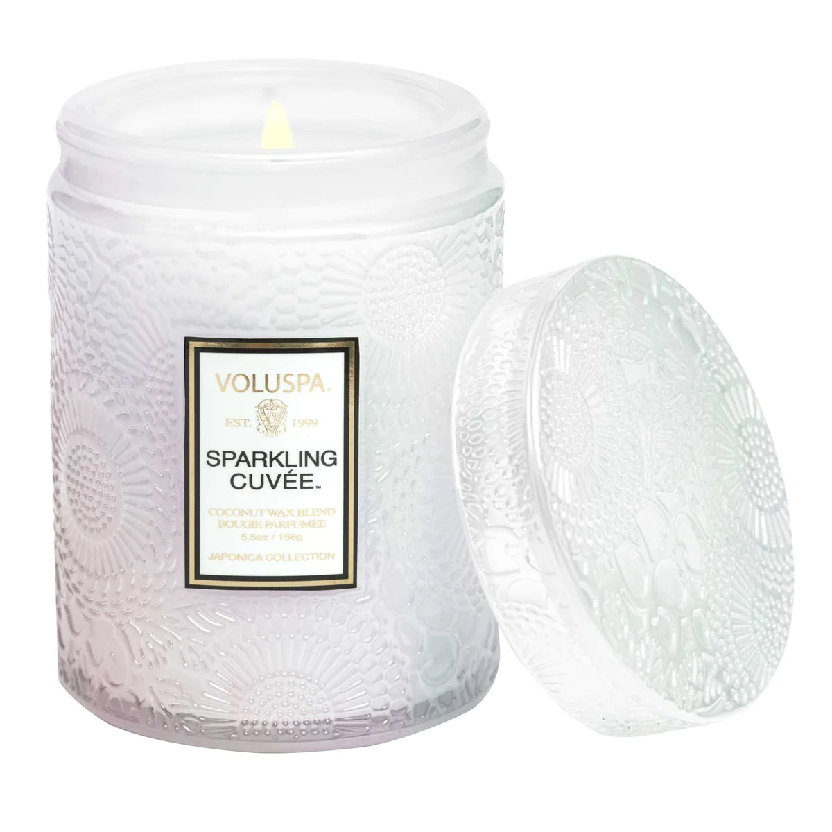 Sparkling Cuvee Small Embossed Glass Candle