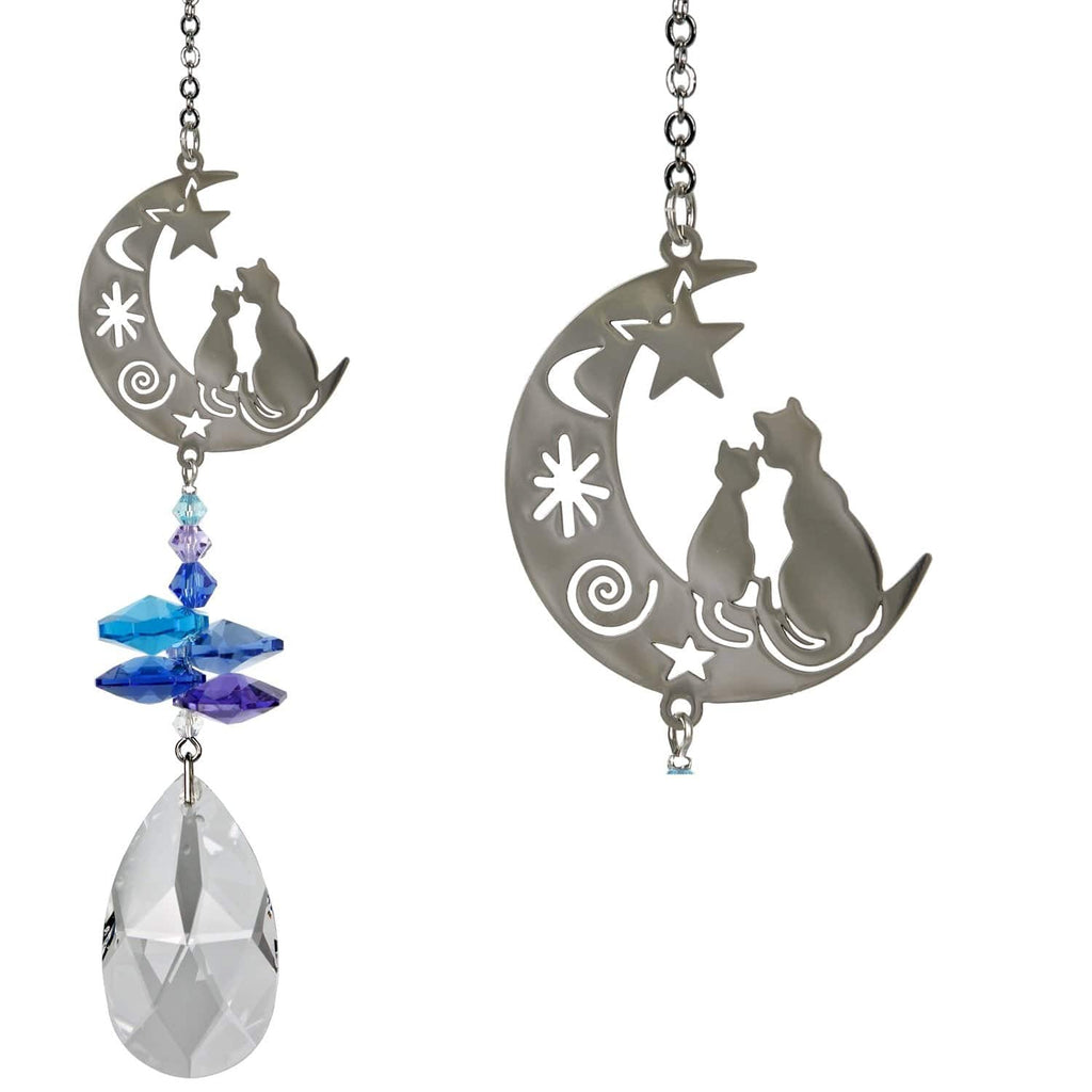 Crystal Fantasy Cat & Moon Suncatcher