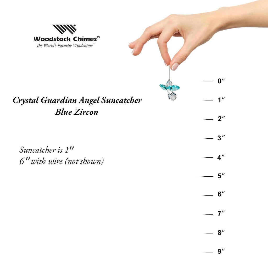 December Birthstone Blue Zircon Crystal Guardian Angel