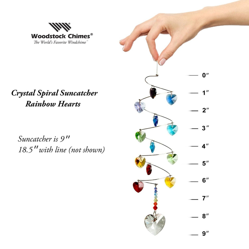 Crystal Rainbow Hearts Spiral Suncatcher