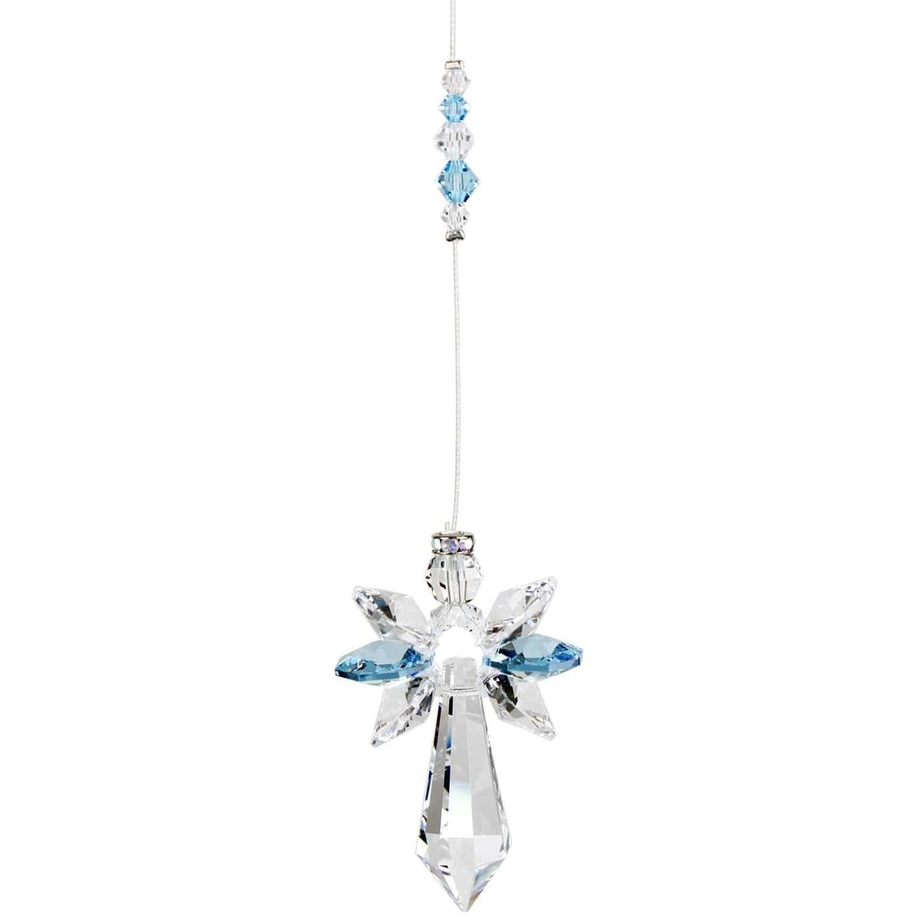 Guardian Angel Aquamarine Crystal Suncatcher