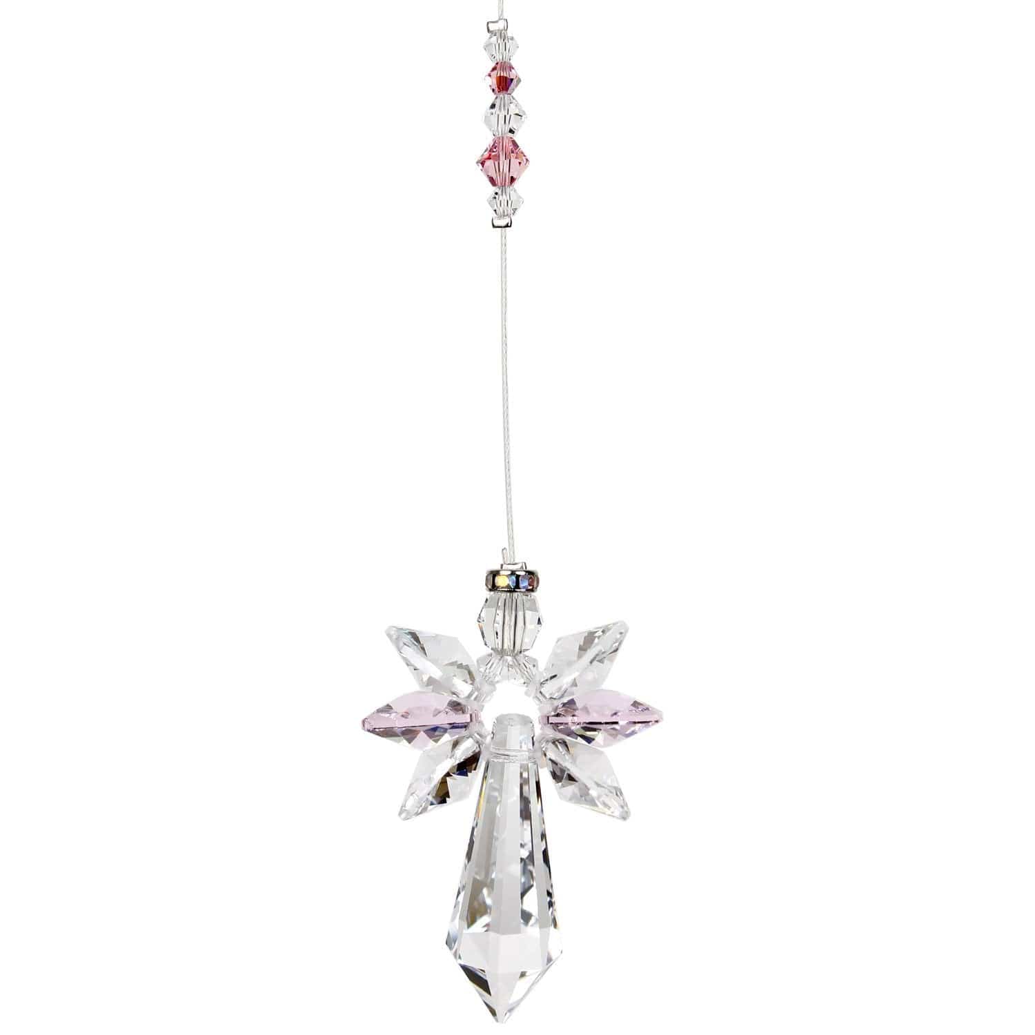 Guardian Angel Rose Crystal Suncatcher