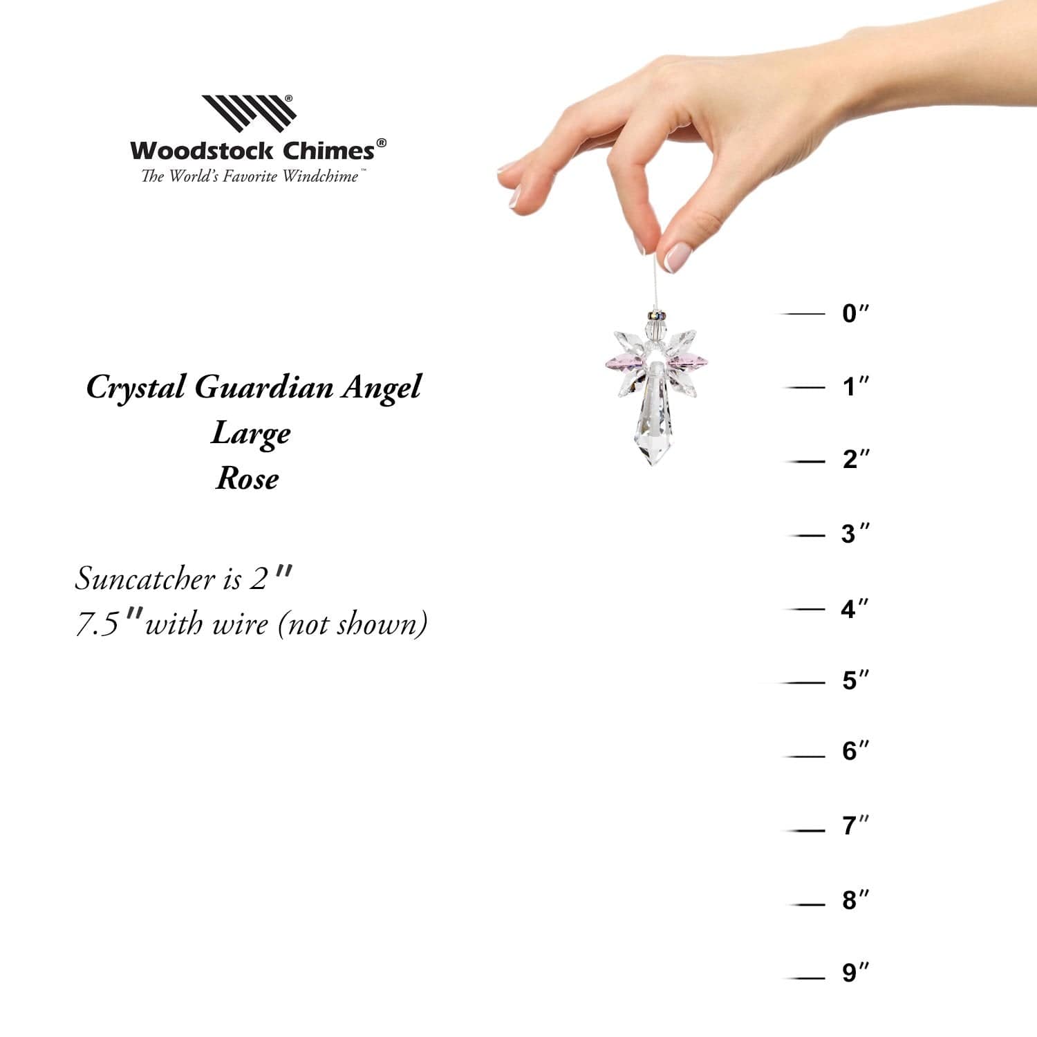 Guardian Angel Rose Crystal Suncatcher