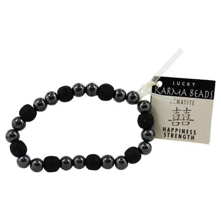 Karma Bead Bracelets Hematite (All Black) for Happiness and Strength