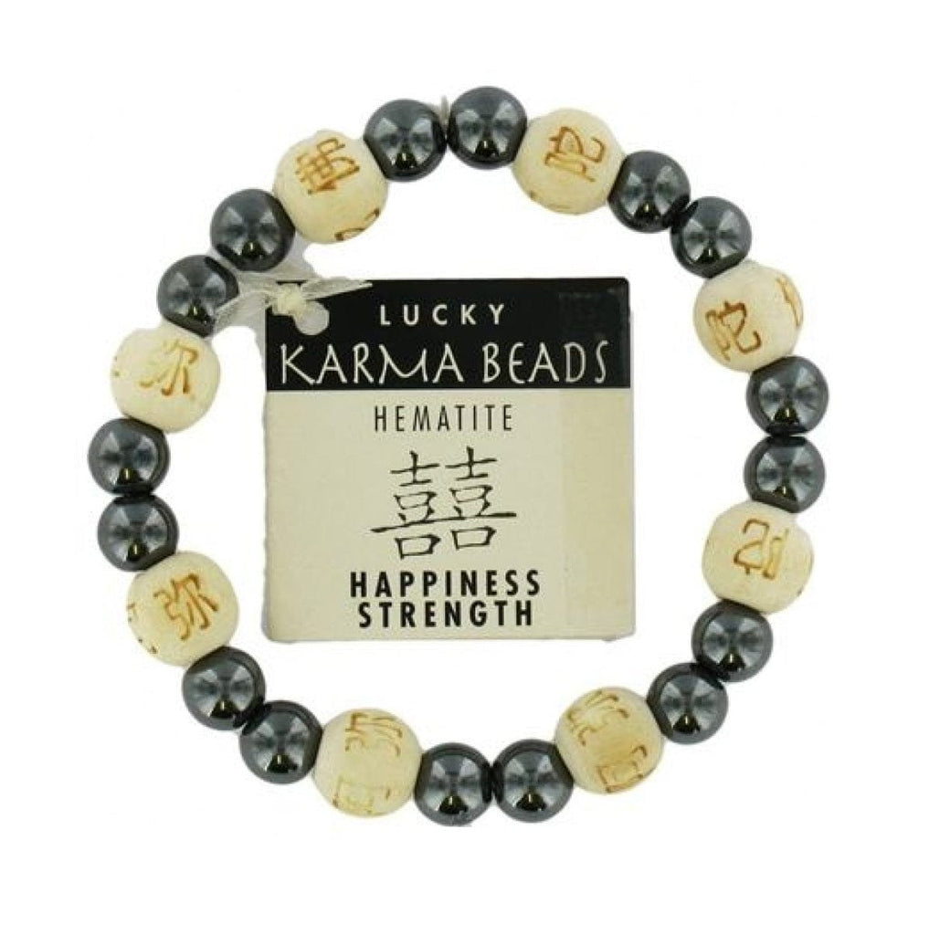 Karma Bead Bracelets Hematite for Happiness and Strength