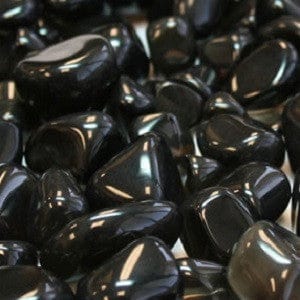 Obsidian Apache Tear Rough and Tumbled Stone Tumbles