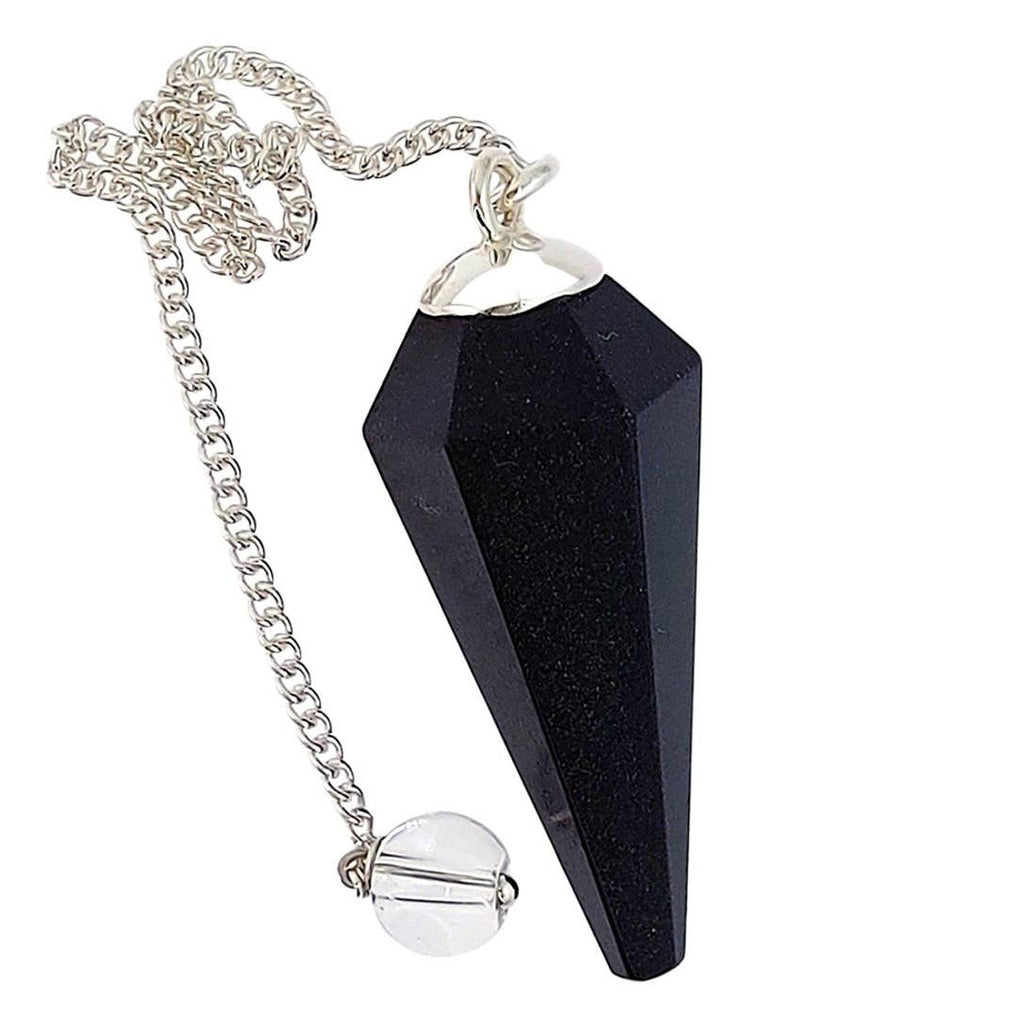 Crystal Earth Sterling - Pendulum - Natural Faceted Black Tourmaline