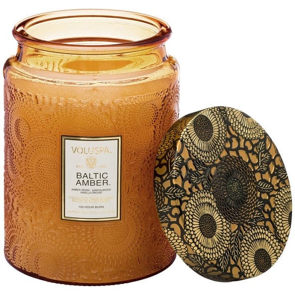 Baltic Amber Large Embossed Jar Candle Default Title