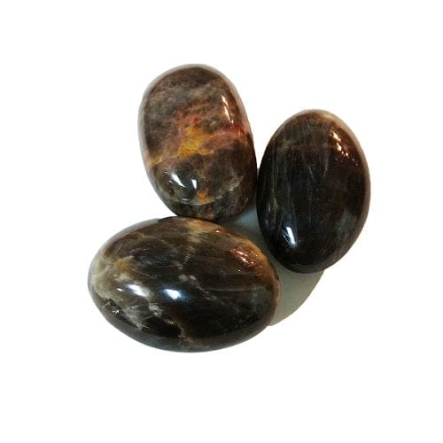 Moonstone Black Palm Stones for shadow work & creativity