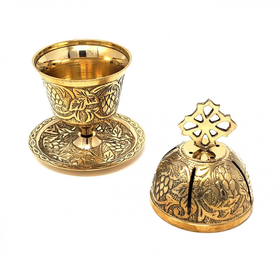 Carved Brass Stick or Cone Holder
