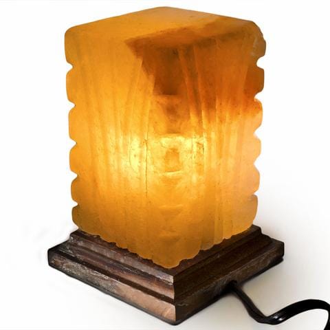 Carved Natural Himalayan Salt Lamps cube