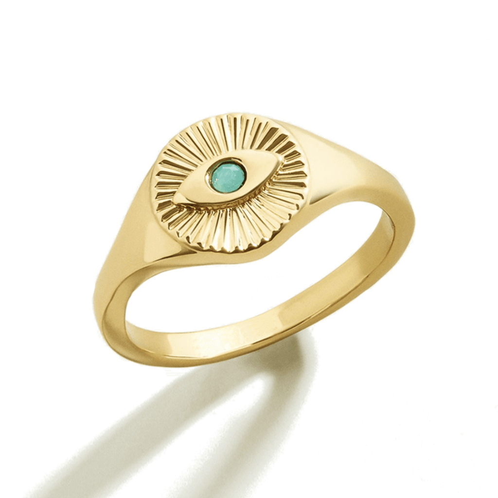 Mesmerize Turquoise Eye Gold Ring