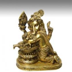 Ganesha with Shiva Lingham Brass Statue