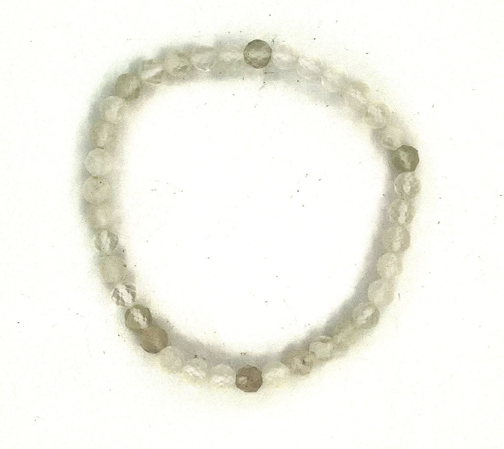 Moonstone Rainbow Gemstone Faceted Bead Stretch Bracelet