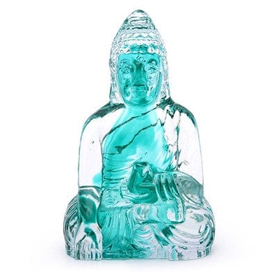 Hand-Cast Glass Guanyin Buddhas Teal Vapor