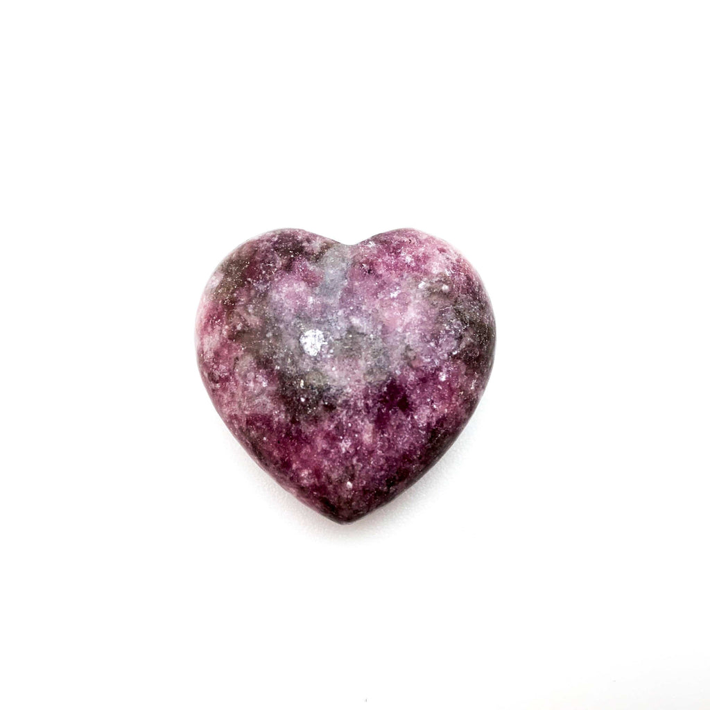 Crystal Stone Puff Hearts Lepidolite