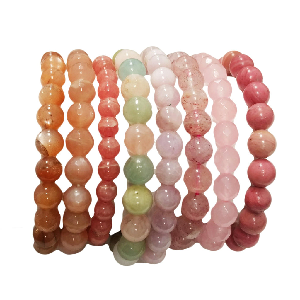 Crystal Healing Gemstone Bracelets for Love & Heart Chakra