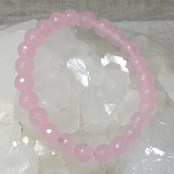 Faceted Crystal Healing Bracelets Rose Quartz