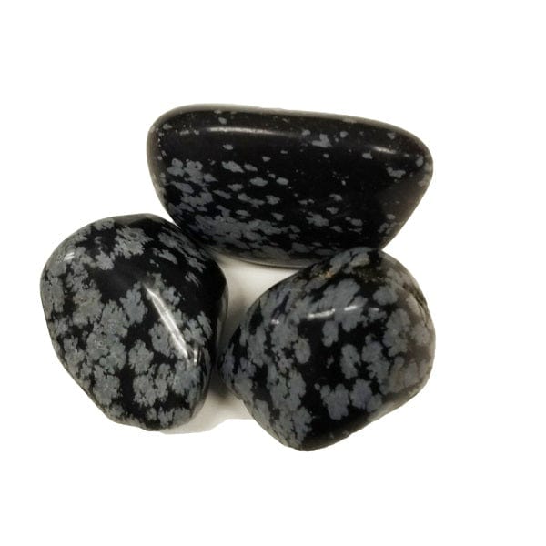 Obsidian Snowflake Tumbled Pocket Stone for Protection and Calming