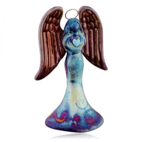 Raku Spirit Angel with Heart